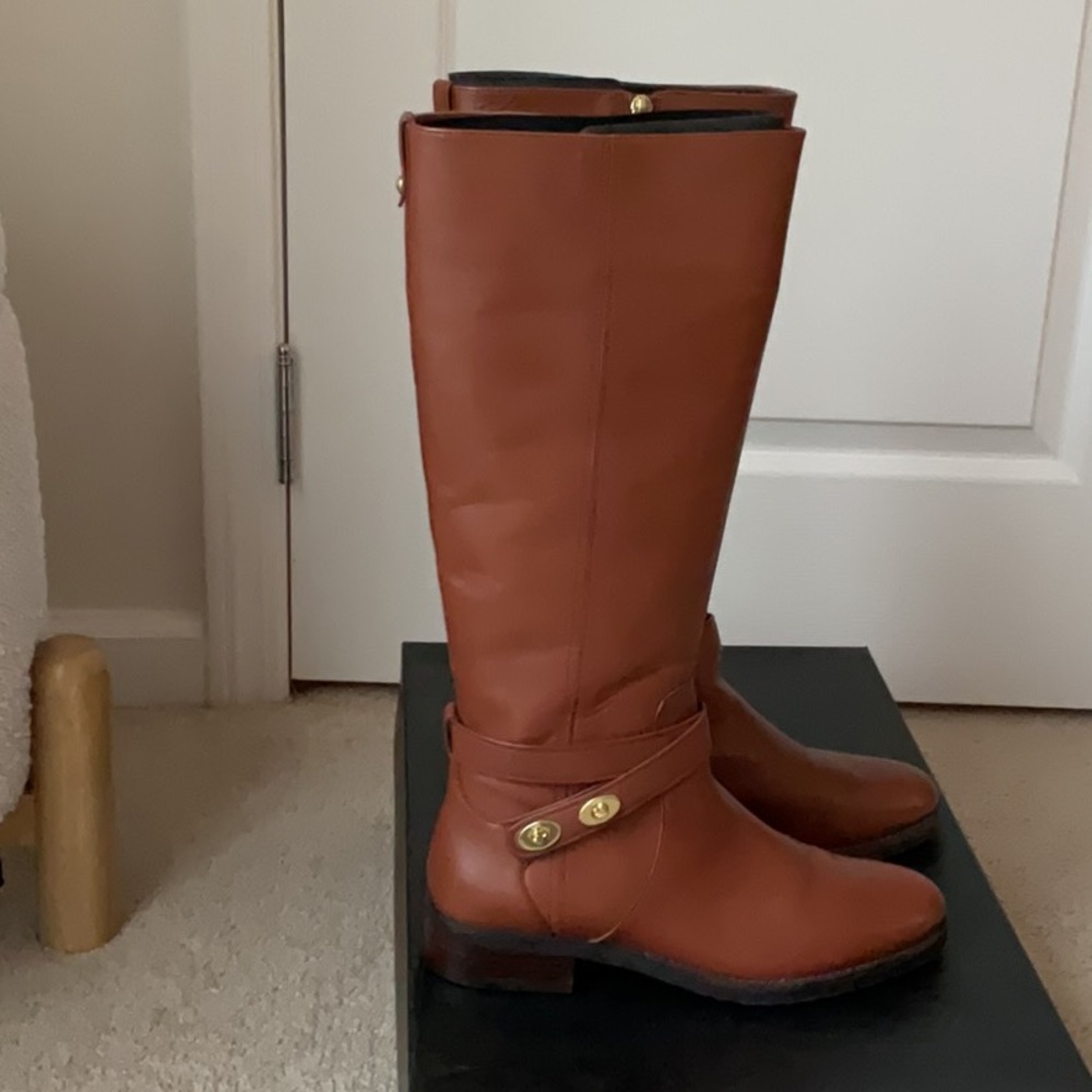 Authentic Coach Knee High Leather Boots - Size 9B